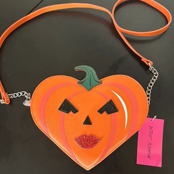 Betsey Johnson Orange Pumpkin Crossbody Bag - Picture 6 of 8